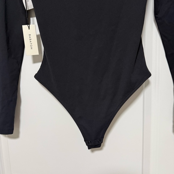 Aritzia Babaton Contour Bodysuit Long Sleeves Black Square Neck NWT - Picture 4 of 9
